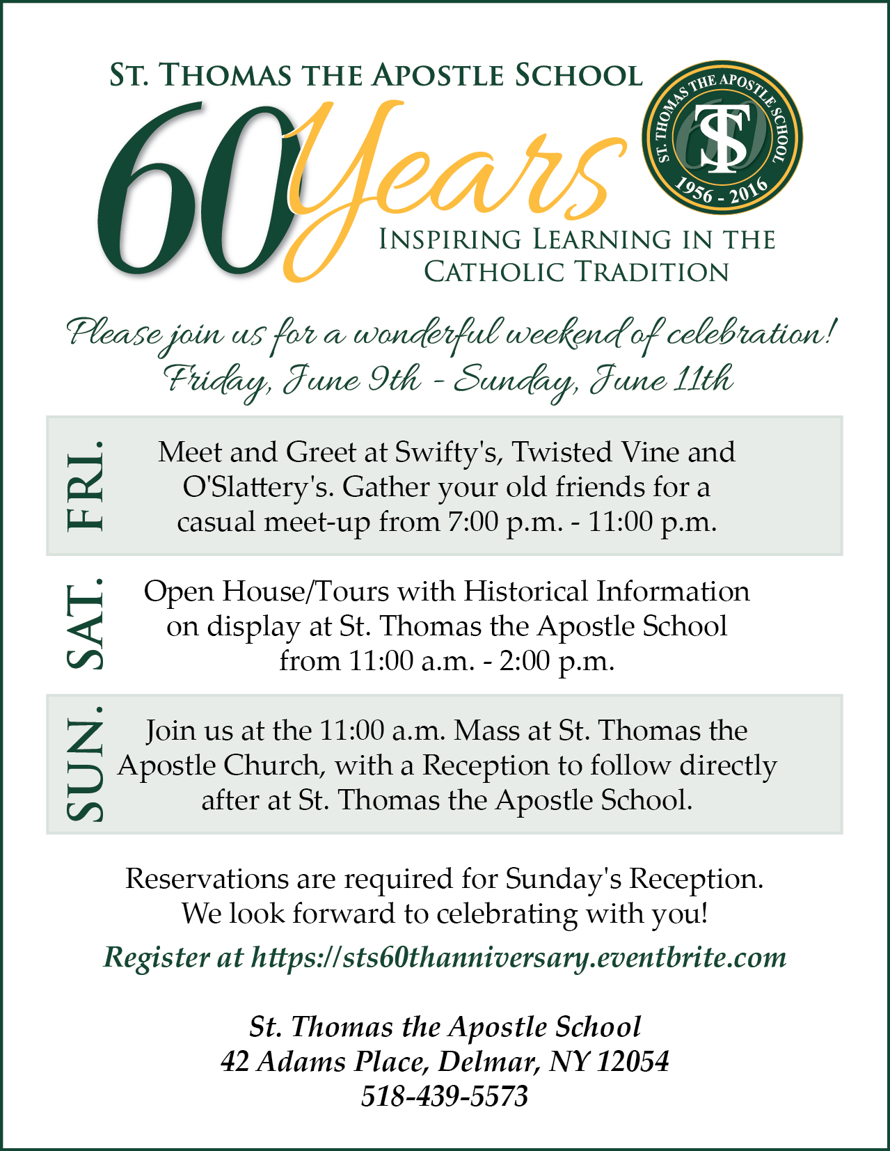 St. Thomas the Apostle School 60th Anniversary Weekend